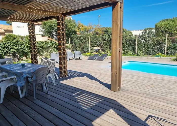 아파트 Piscine Privative, Clim, Wifi, 150m De La Plage, 6 Couchages, Bel Rdc *