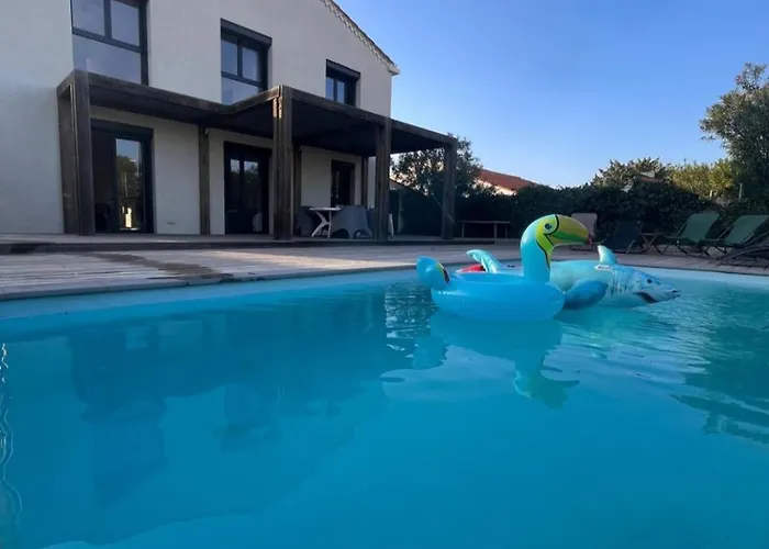 Piscine Privative, Clim, Wifi, 150m De La Plage, 6 Couchages, Bel Rdc 르발카레스